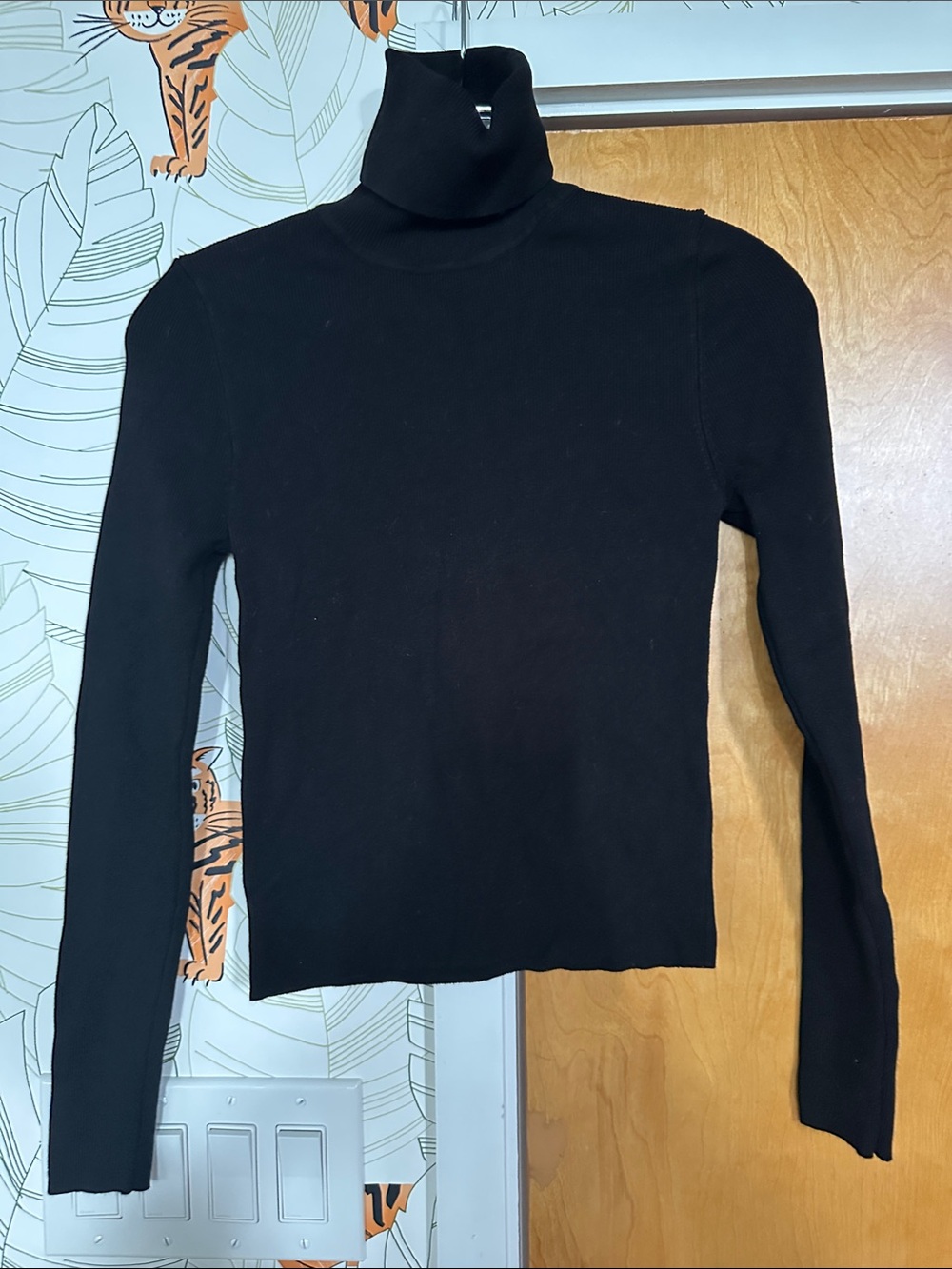 Black Turtleneck Long-Sleeve Top - Women